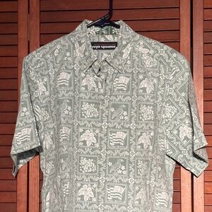 Reyn Spooner Sage Green Floral Aloha Shirt